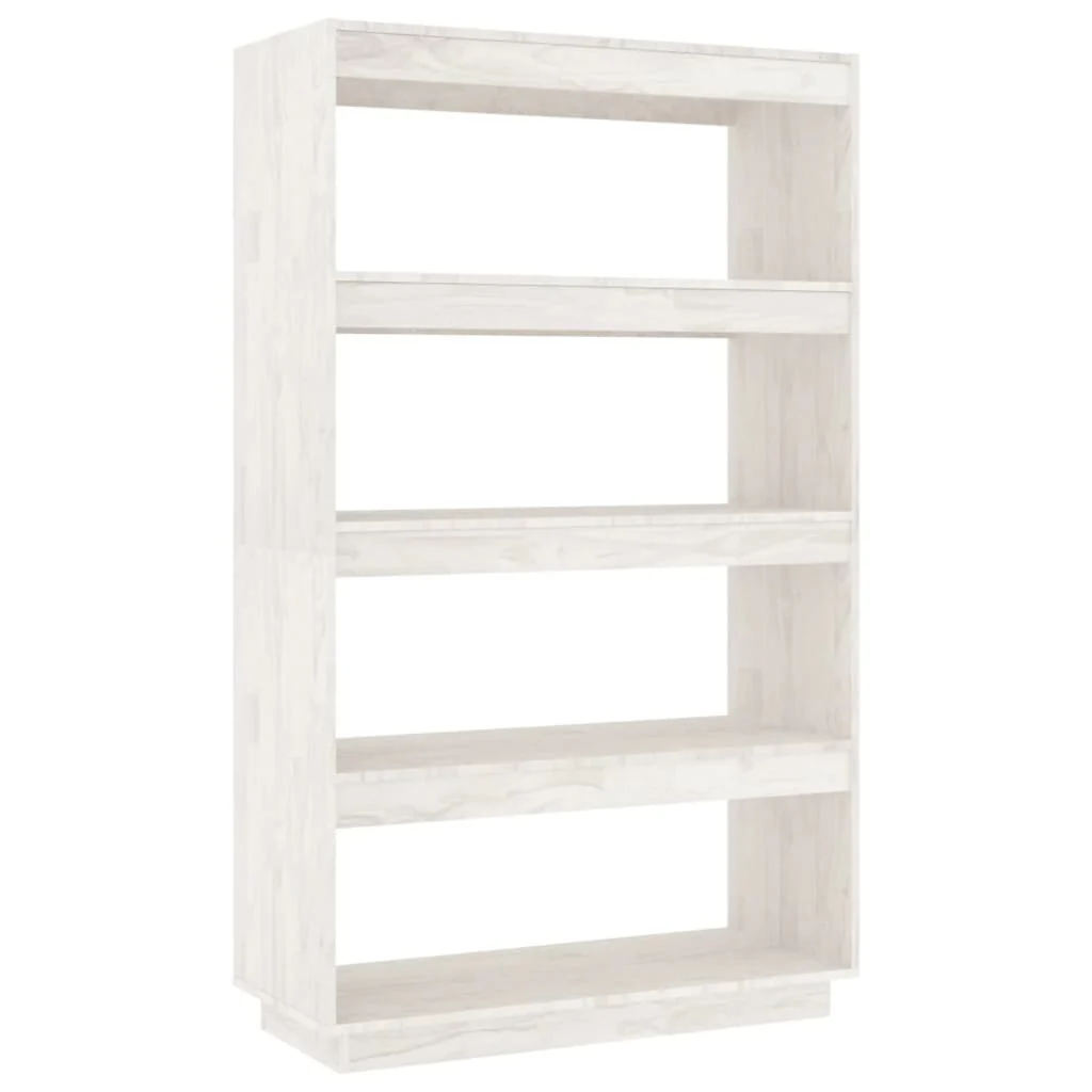 bogreol/rumdeler 80x35x135 cm massivt fyrretræ hvid - Image 2