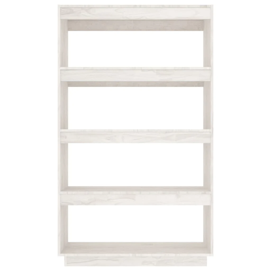 bogreol/rumdeler 80x35x135 cm massivt fyrretræ hvid - Image 5