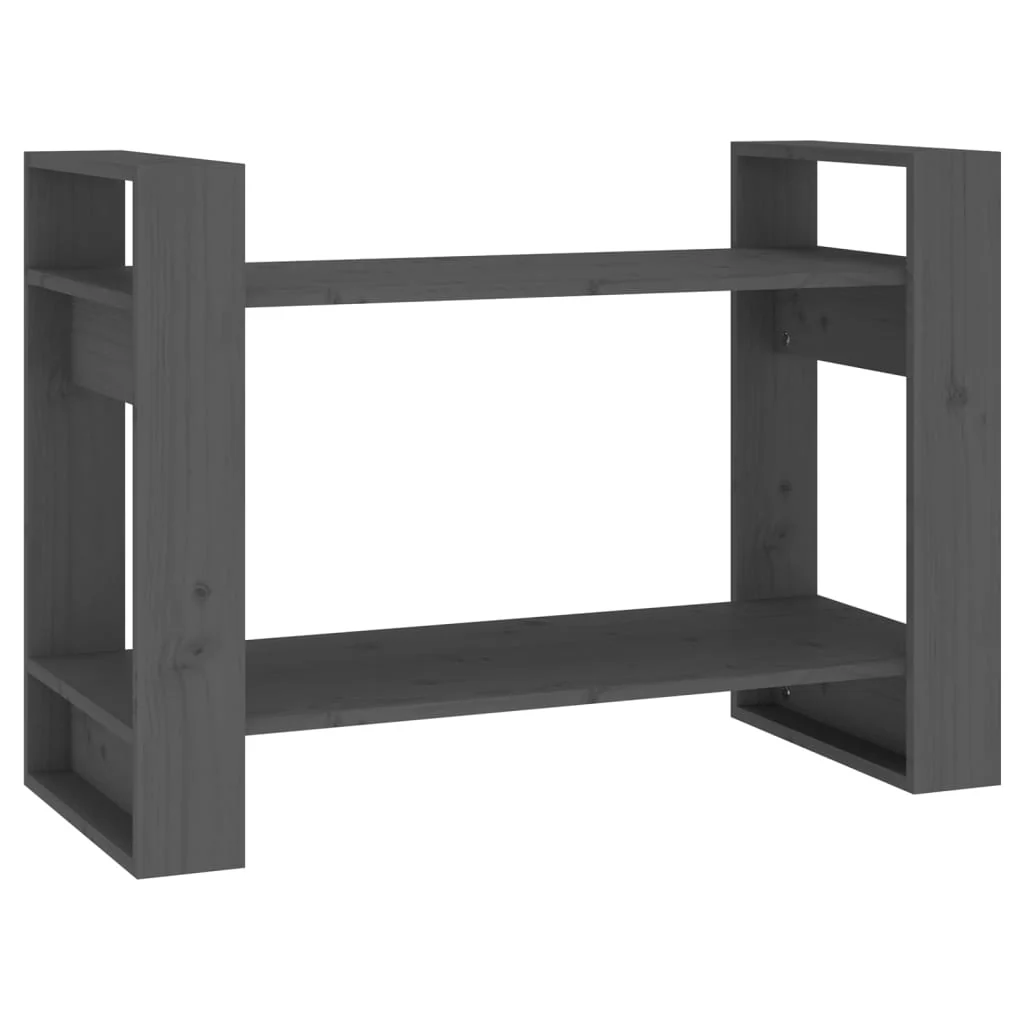 bogreol/rumdeler 80x35x56,5 cm massivt fyrretræ grå - Image 2