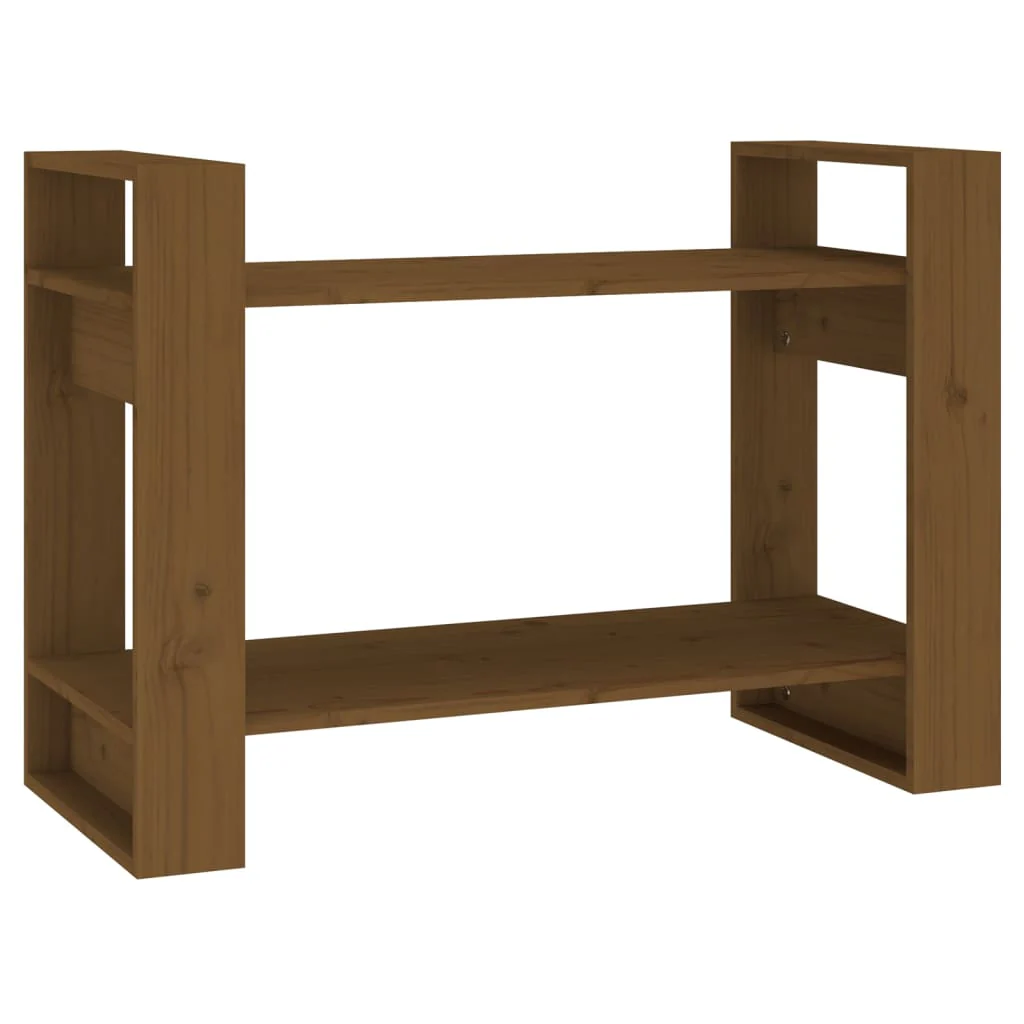 bogreol/rumdeler 80x35x56,5 cm massivt fyrretræ gyldenbrun - Image 2