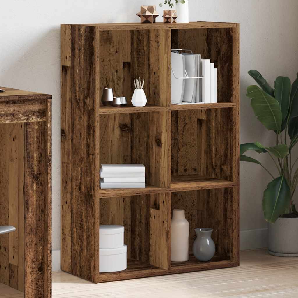 bogreol/skænk 66x30x98 cm konstrueret træ antikt træ - Image 4