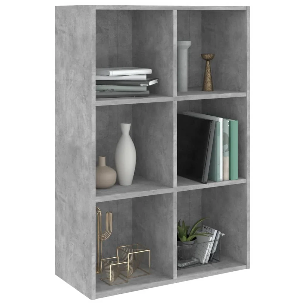 bogreol/skænk 66x30x98 cm konstrueret træ betongrå - Image 3