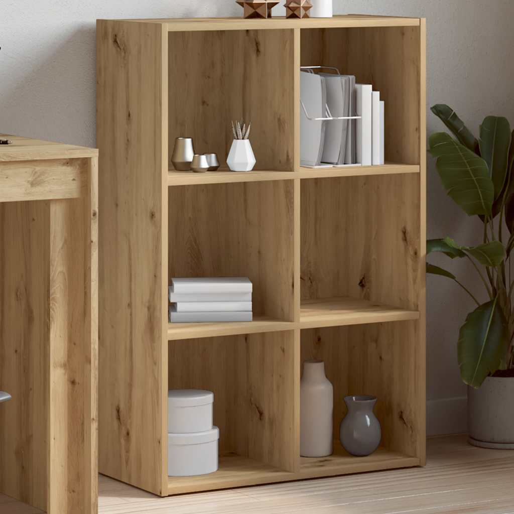 bogreol/skænk 66x30x98 cm konstrueret træ egetræ - Image 3