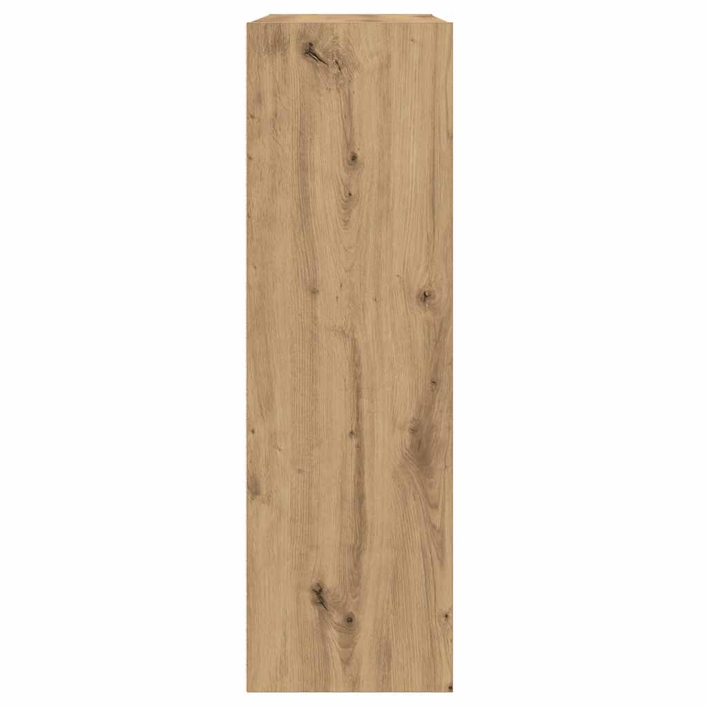 bogreol/skænk 66x30x98 cm konstrueret træ egetræ - Image 6