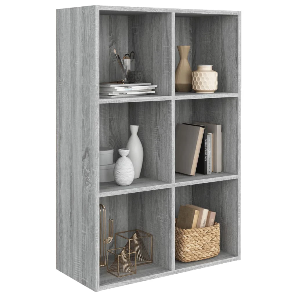 bogreol/skænk 66x30x98 cm konstrueret træ grå sonoma-eg - Image 3