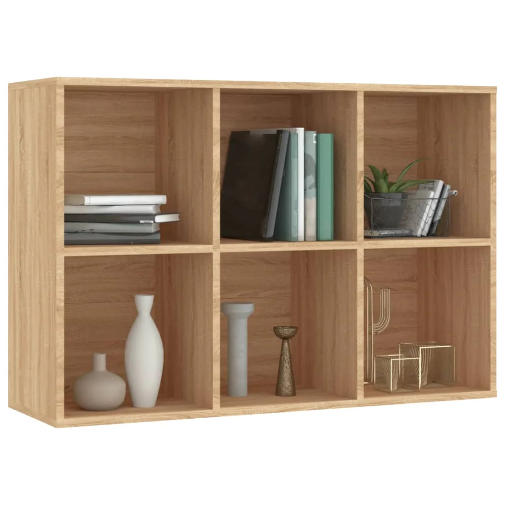 bogreol/skænk 66x30x98 cm konstrueret træ sonoma-eg - Image 5