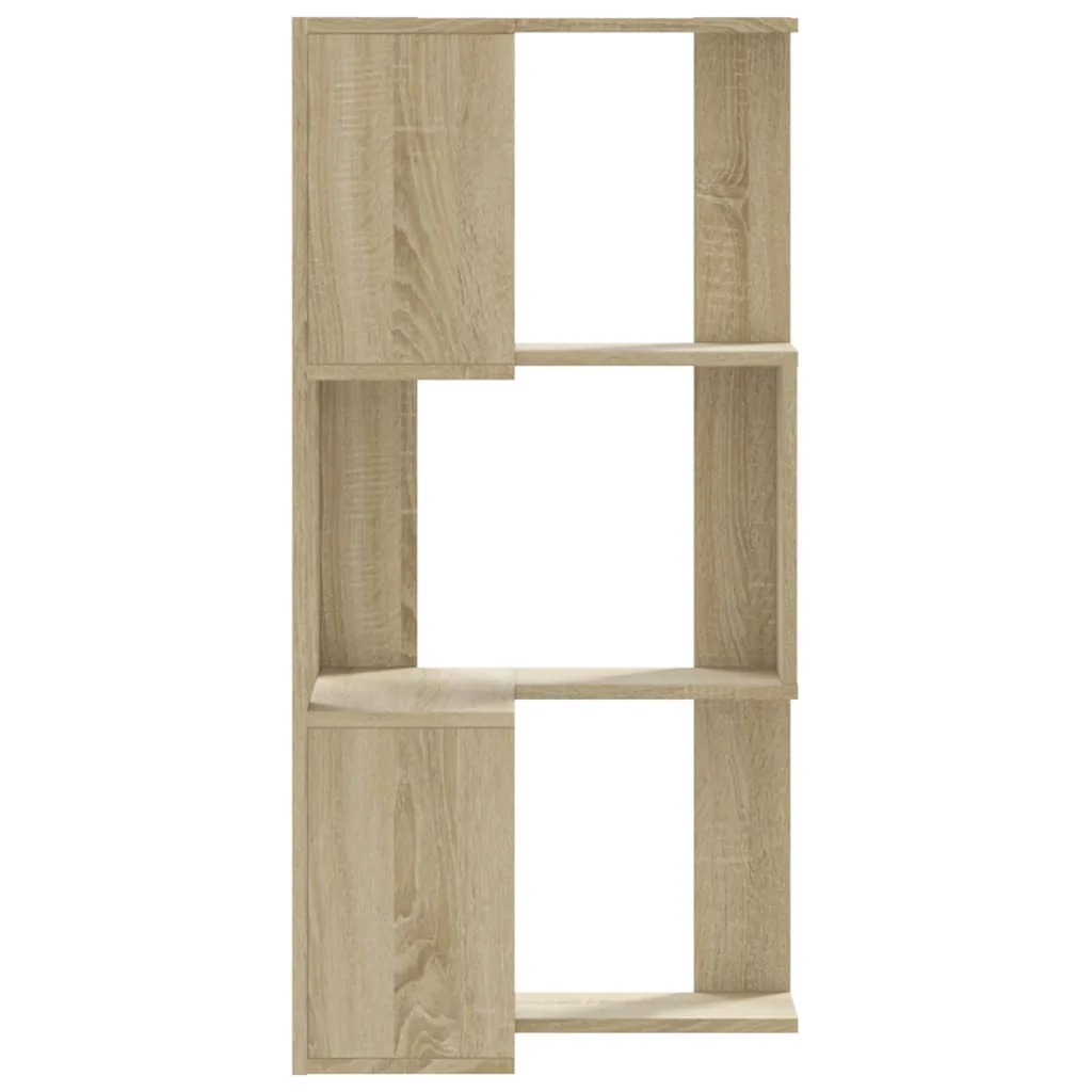 bogreol til hjørne 50x50x102 cm 3 hylder konstrueret træ - Image 5