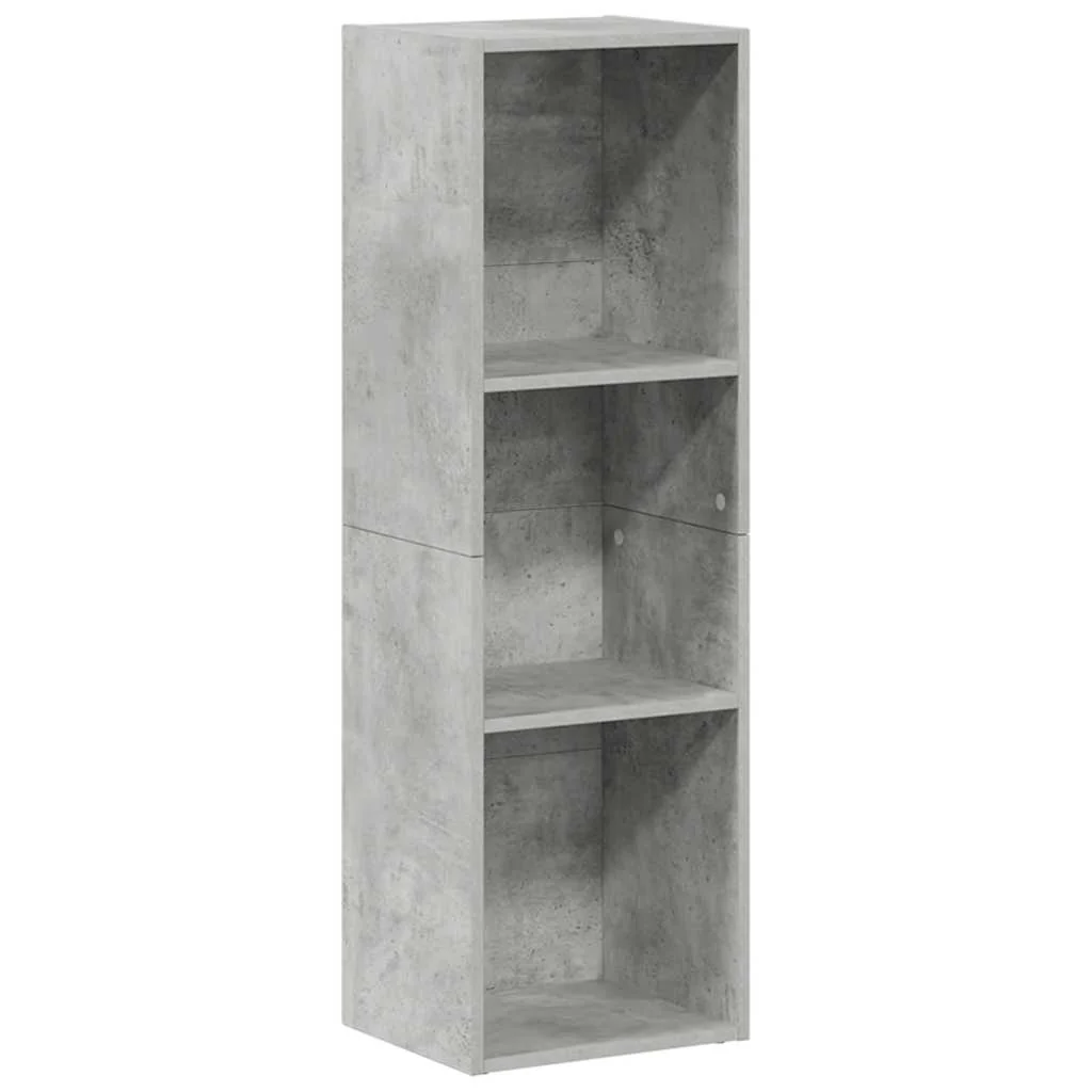 bogreol/tv-bord 36x30x114 cm konstrueret træ betongrå - Image 2