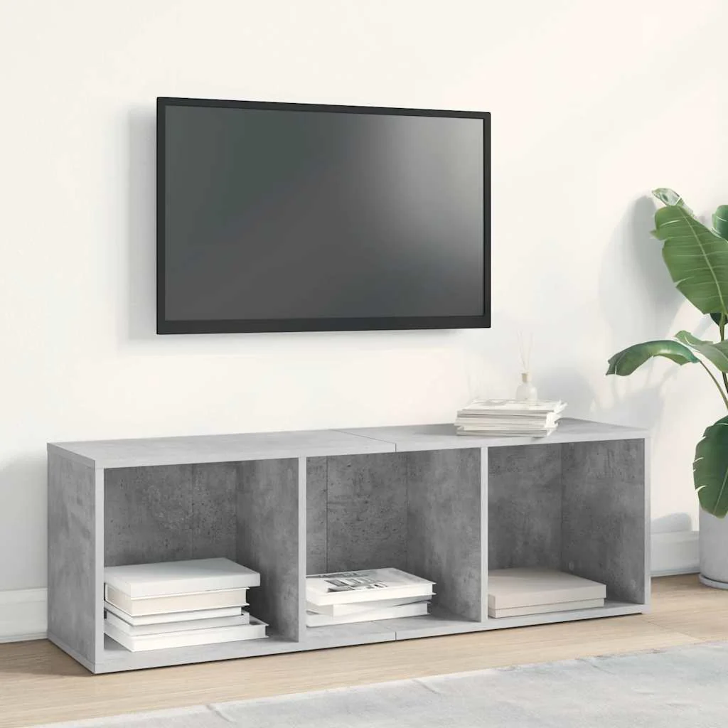 bogreol/tv-bord 36x30x114 cm konstrueret træ betongrå - Image 6
