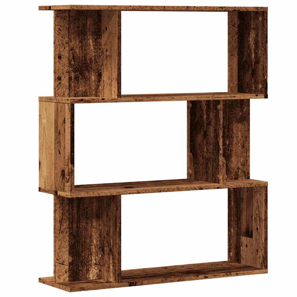 bogskab 80x24x96 cm konstrueret træ antikt træ - Image 2