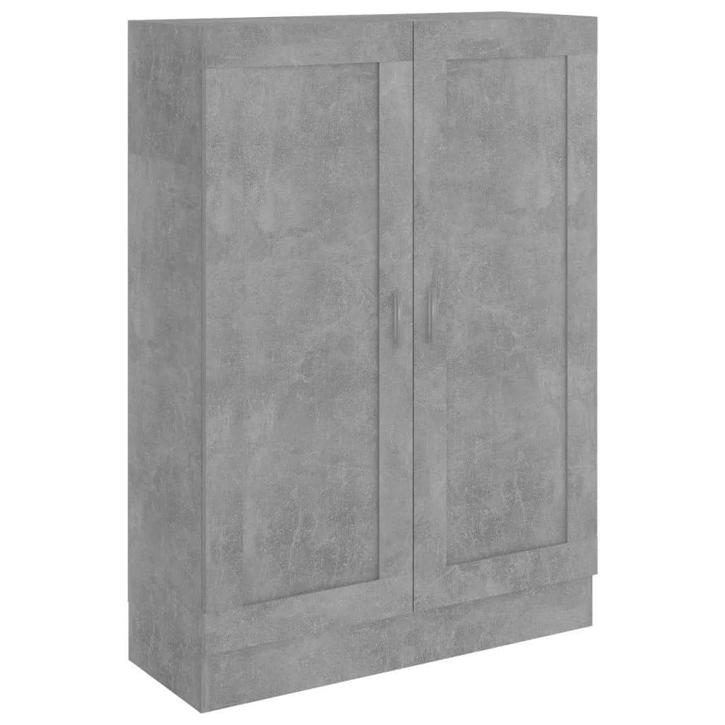 bogskab 82,5x30,5x115 cm konstrueret træ betongrå - Image 2