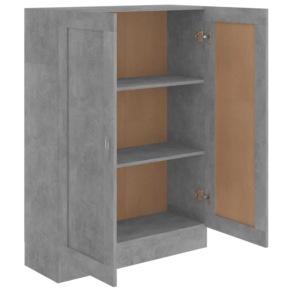 bogskab 82,5x30,5x115 cm konstrueret træ betongrå - Image 5
