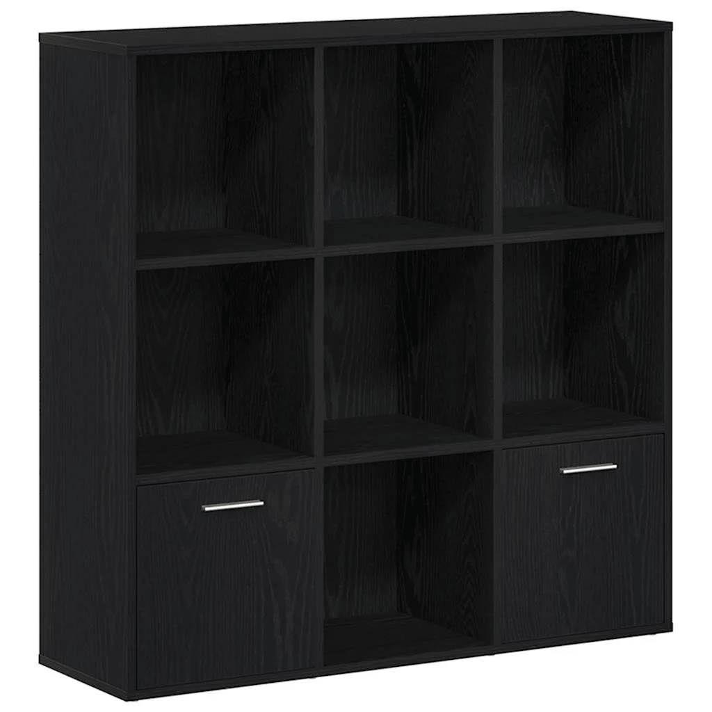 bogskab 98x29x97,5 cm konstrueret træ sort egetræsfarve - Image 2