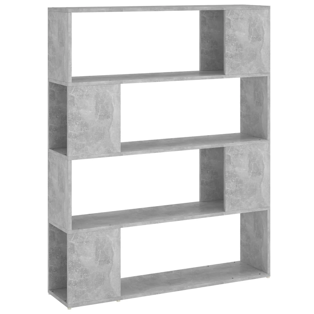 bogskab/rumdeler 100x24x124 cm konstrueret træ betongrå - Image 2