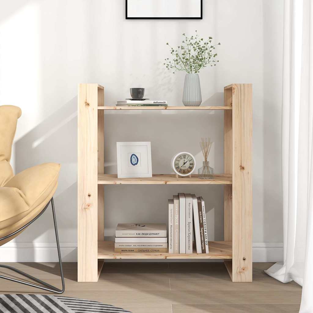 bogskab/rumdeler 80x35x91 cm massivt træ fyrretræ - Image 3