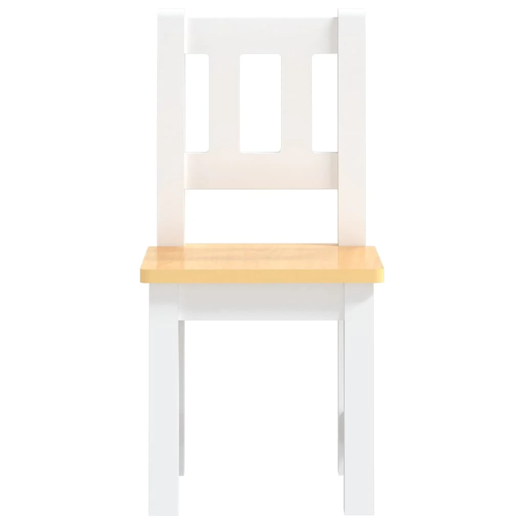 bord- og stolesæt til børn 3 dele MDF hvid og beige - Image 5