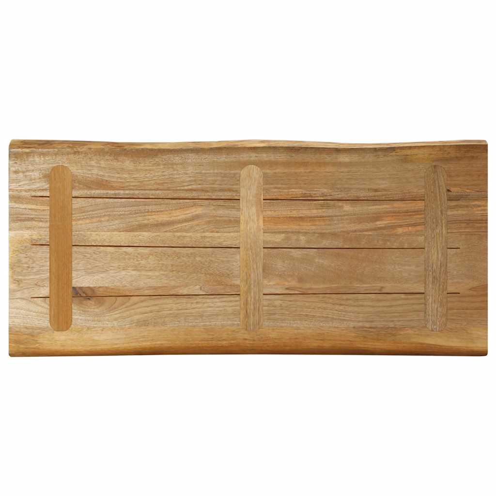 bordplade 100x40x2,5 cm naturlig kant massivt ru mangotræ - Image 5