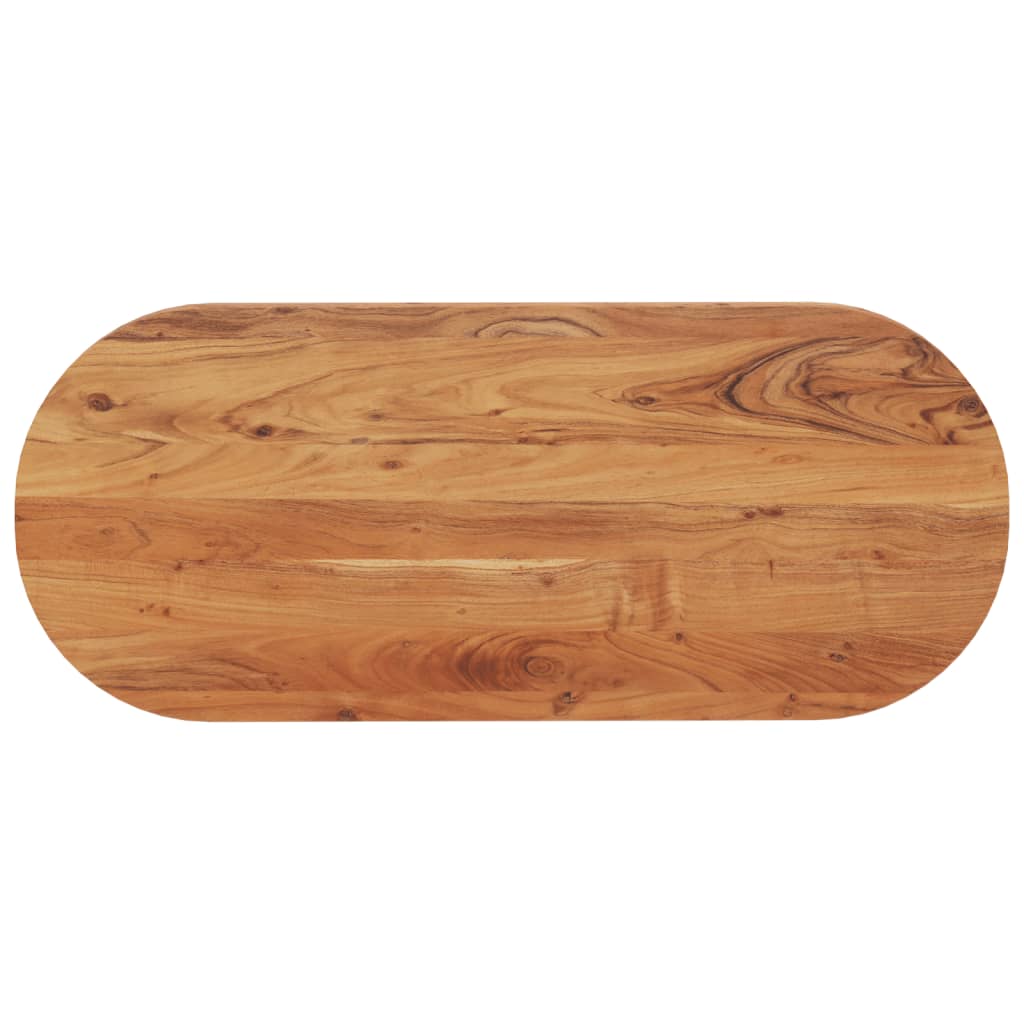 bordplade 100x40x3,8 cm oval massivt akacietræ