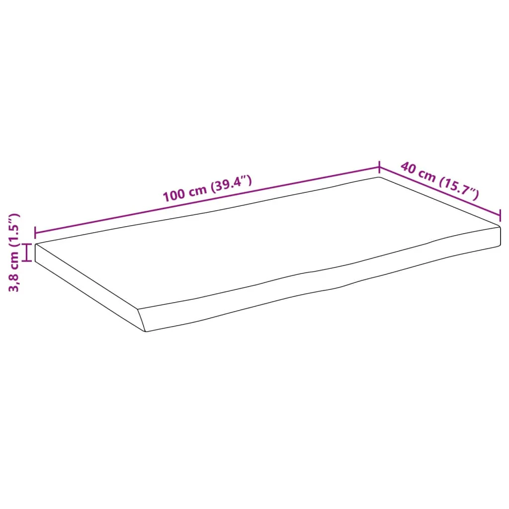 bordplade 100x40x3,8 cm rektangulær massivt akacietræ - Image 8