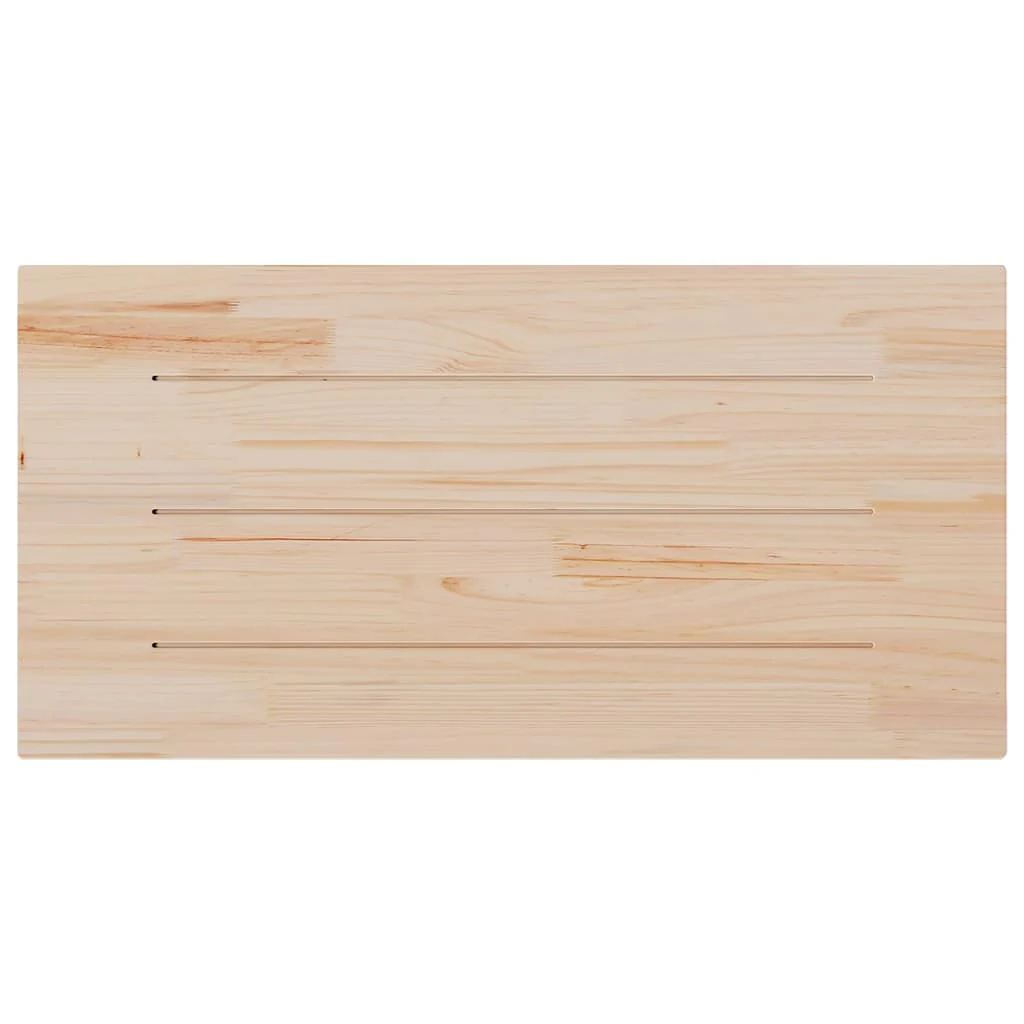 bordplade 100x50x2,5 cm rektangulær massivt fyrretræ hvid - Image 4
