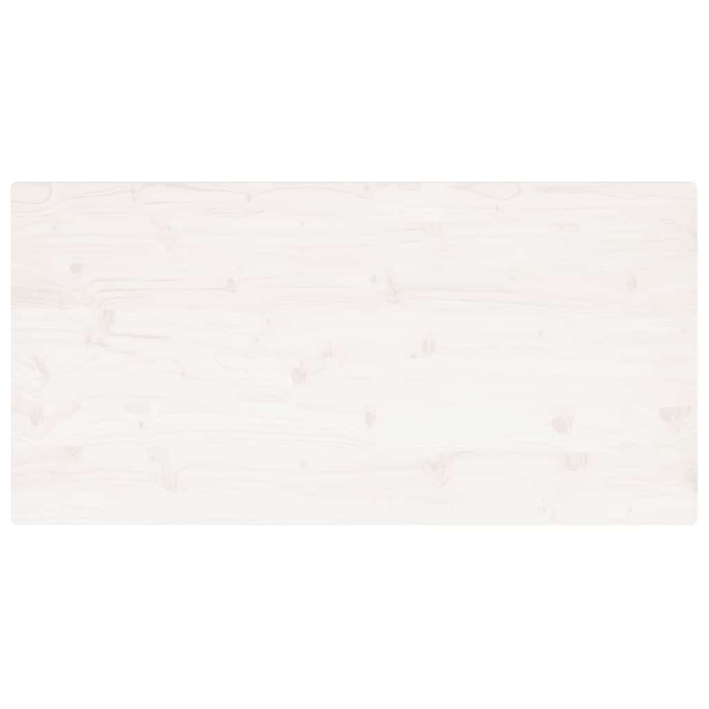 bordplade 100x50x2,5 cm rektangulær massivt fyrretræ hvid - Image 5