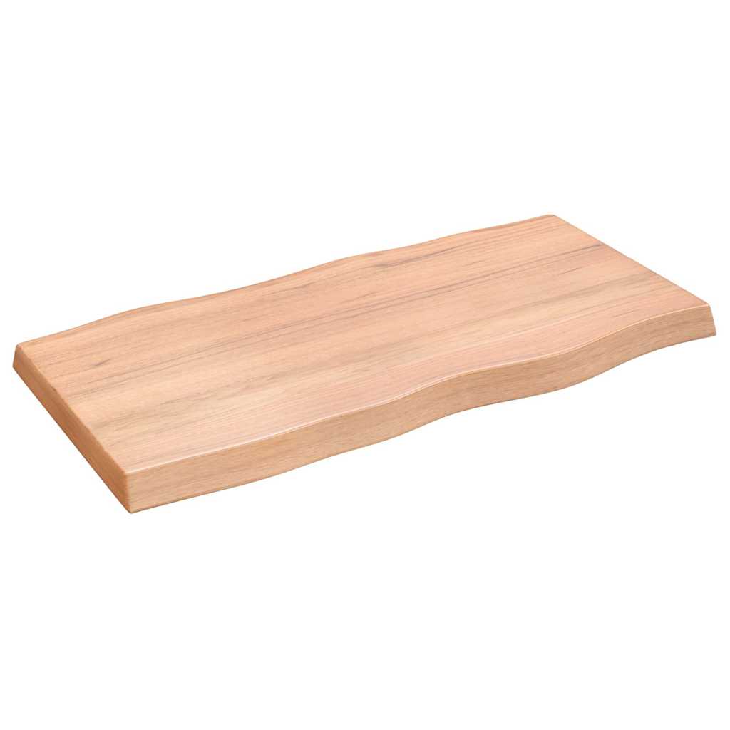 bordplade 100x50x(2-6) cm naturlig kant behandlet træ lysebrun - Image 4