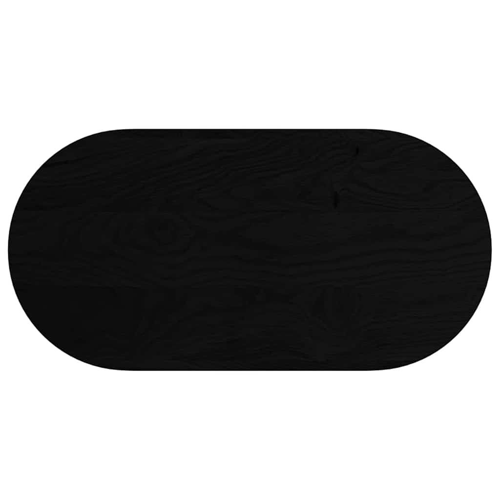bordplade 100x50x2 cm massivt egetræ oval mørkebrun - Image 2
