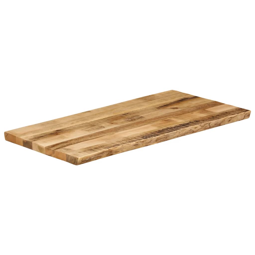 bordplade 100x60x2,5 cm naturlig kant massivt ru mangotræ - Image 2