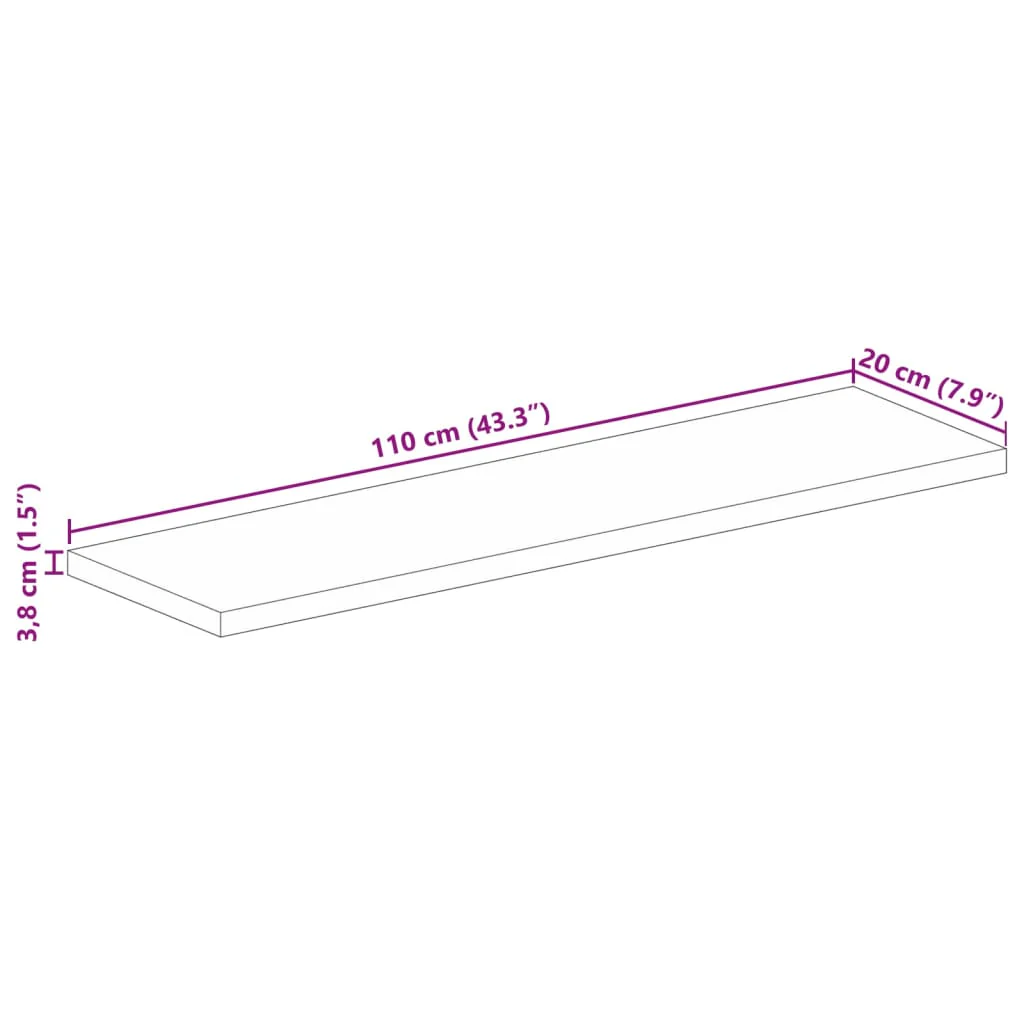 bordplade 110x20x3,8 cm rektangulær massivt mangotræ - Image 8