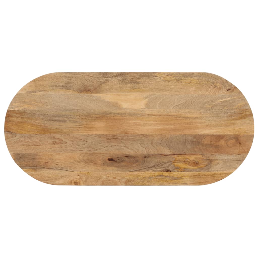 bordplade 110x40x2,5 cm oval massivt mangotræ