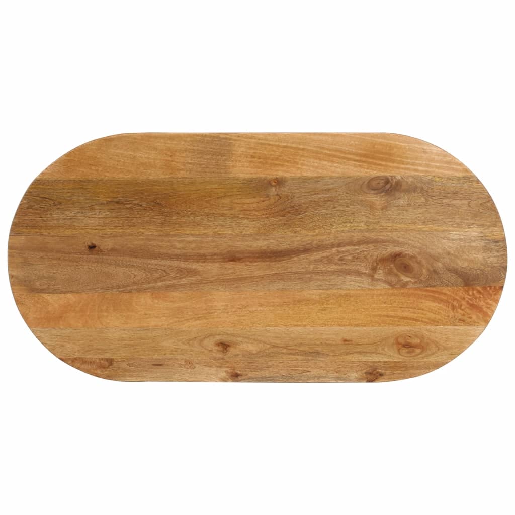 bordplade 110x50x2,5 cm oval massivt mangotræ