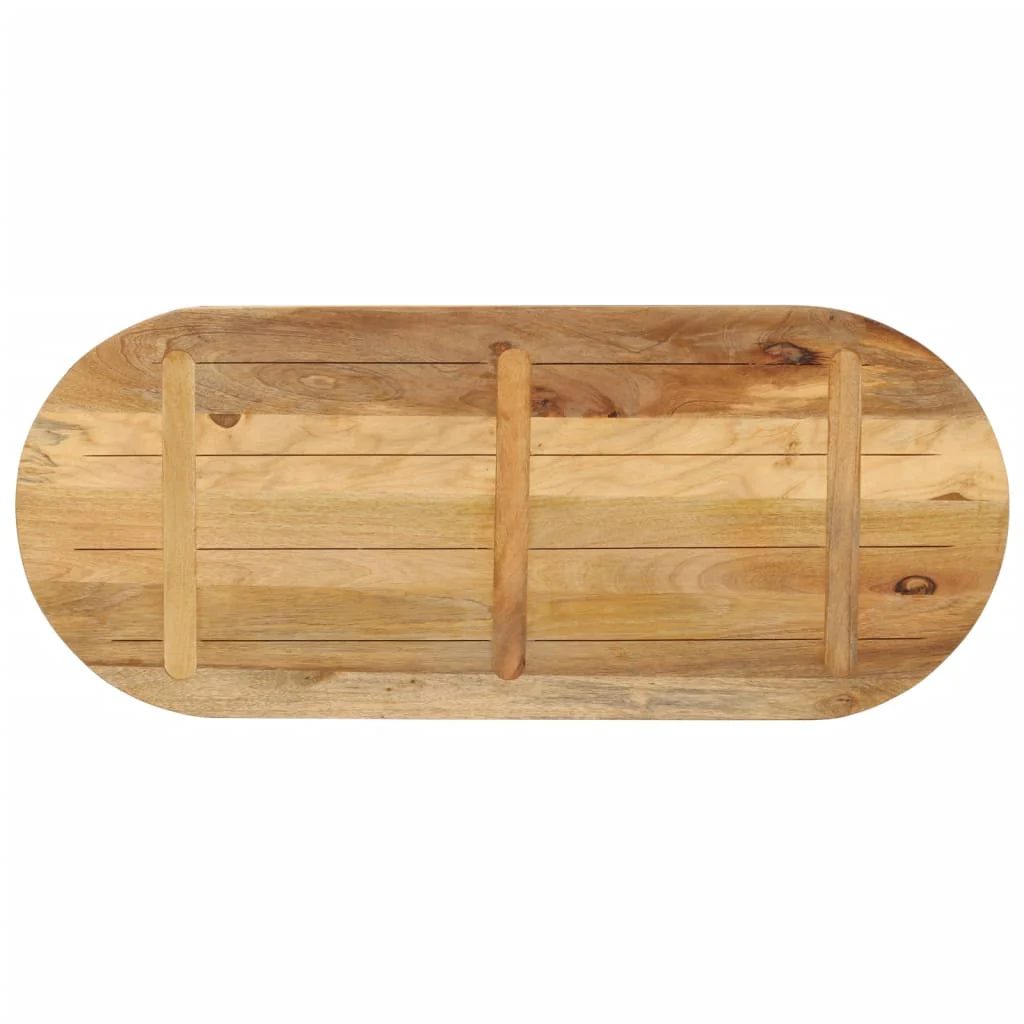 bordplade 110x50x2,5 cm oval massivt ru mangotræ - Image 5