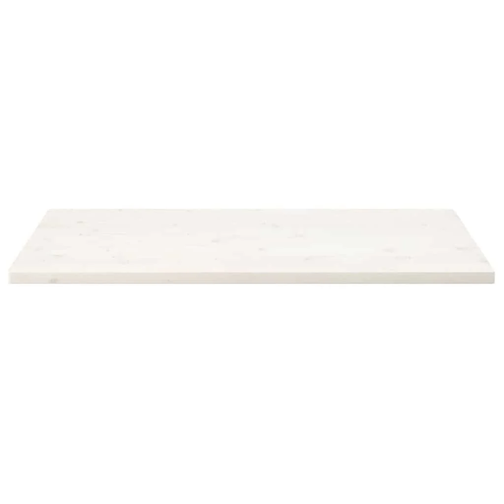 bordplade 110x60x2,5 cm rektangulært massivt fyrretræ hvid - Image 3
