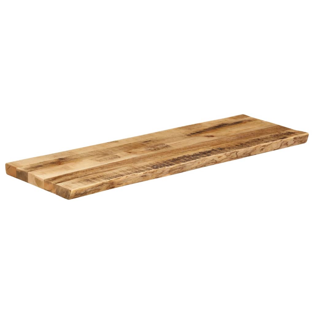 bordplade 120x40x2,5 cm naturlig kant massivt ru mangotræ - Image 2