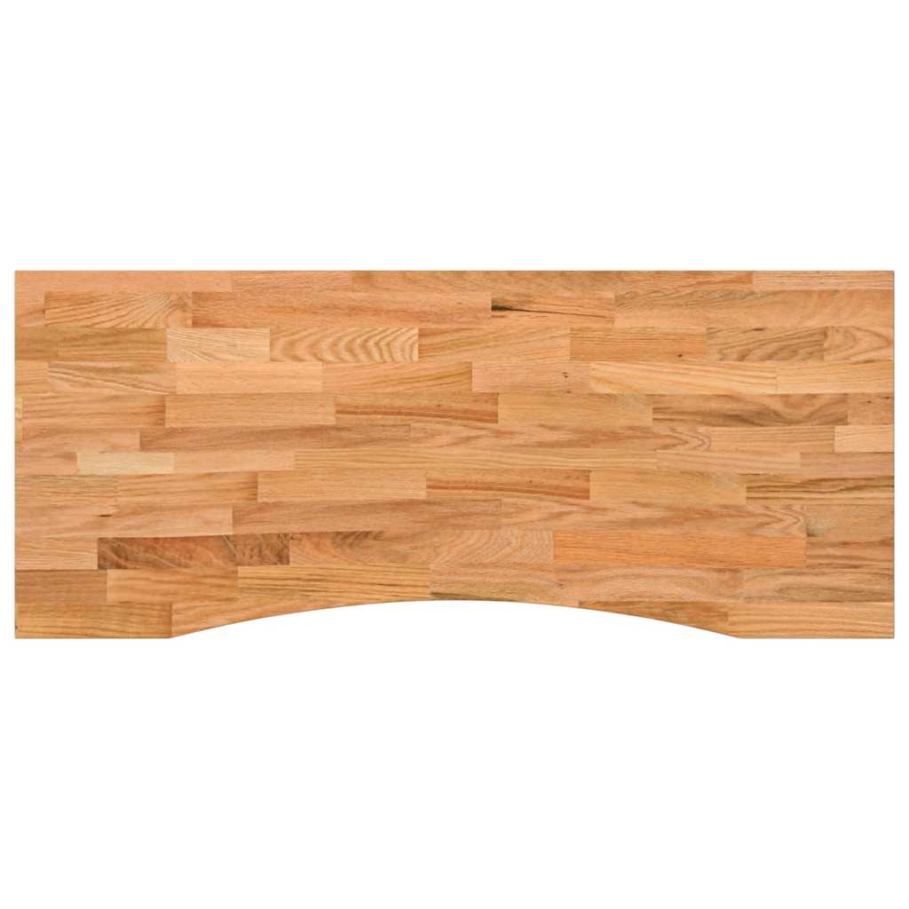 bordplade 120x50x2,5 cm massivt egetræ rektangulær lysebrun - Image 2