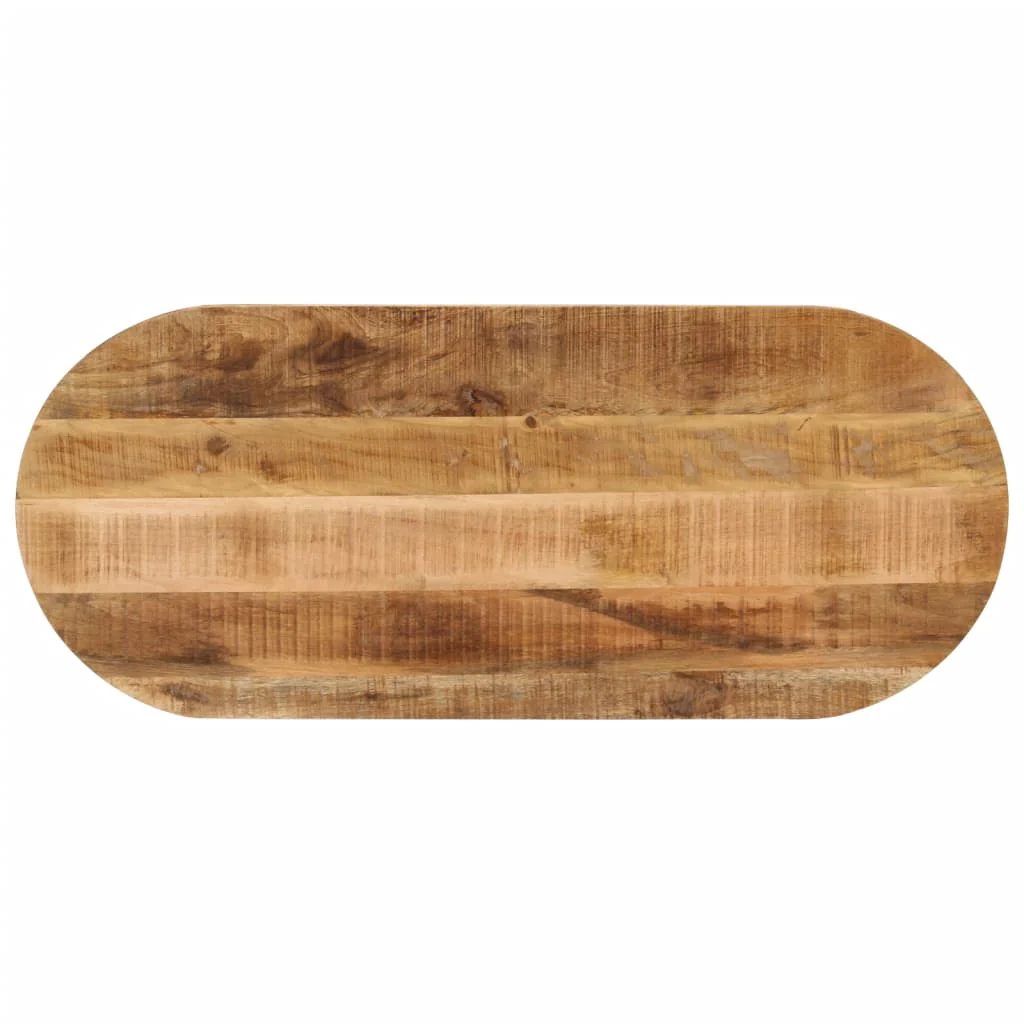 bordplade 120x50x2,5 cm oval massivt ru mangotræ