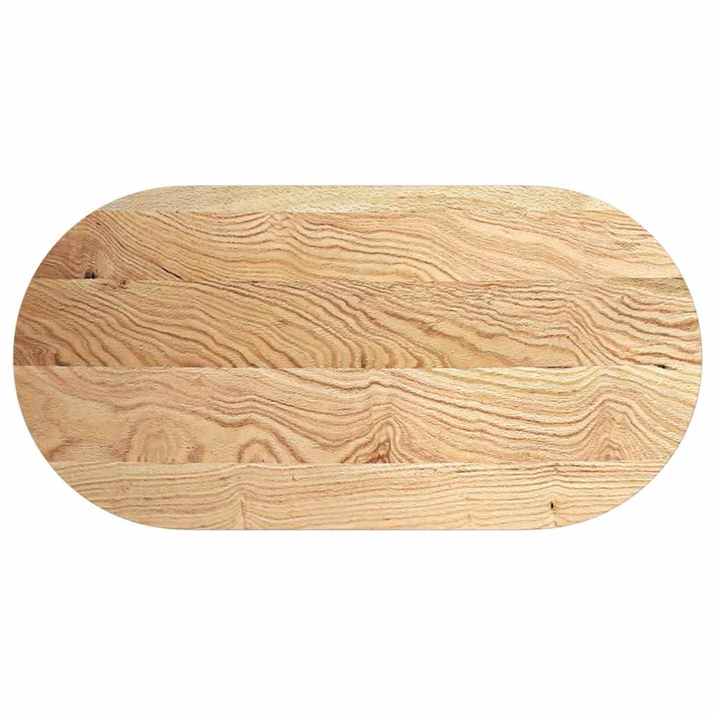 bordplade 120x60x2 cm massivt egetræ oval - Image 2