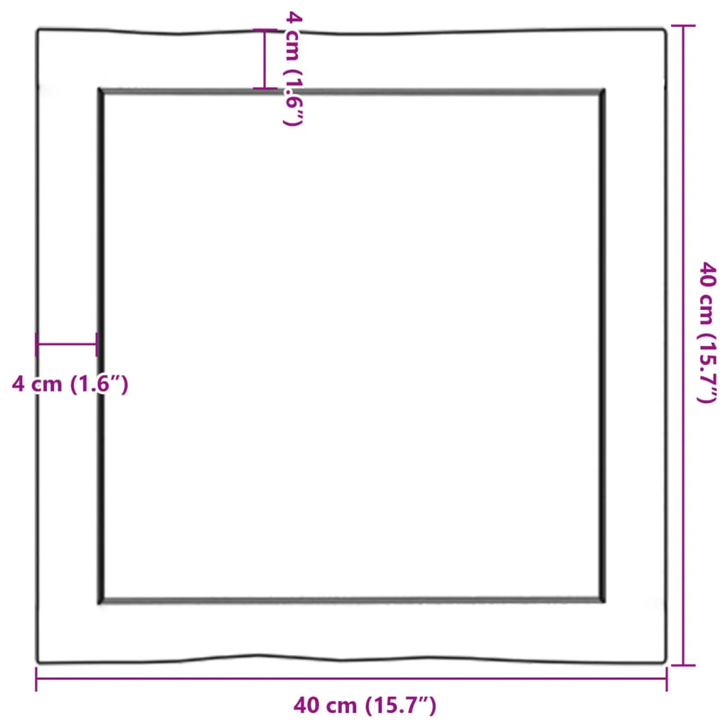 bordplade 40x40x(2-4)cm naturlig kant ubehandlet massivt træ - Image 8