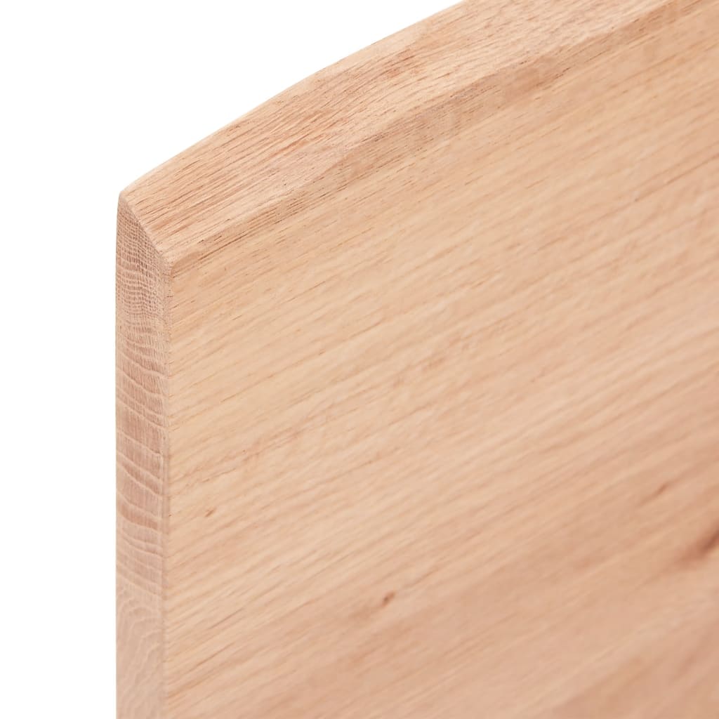 bordplade 40x40x2 cm naturlig kant behandlet egetræ lysebrun - Image 5