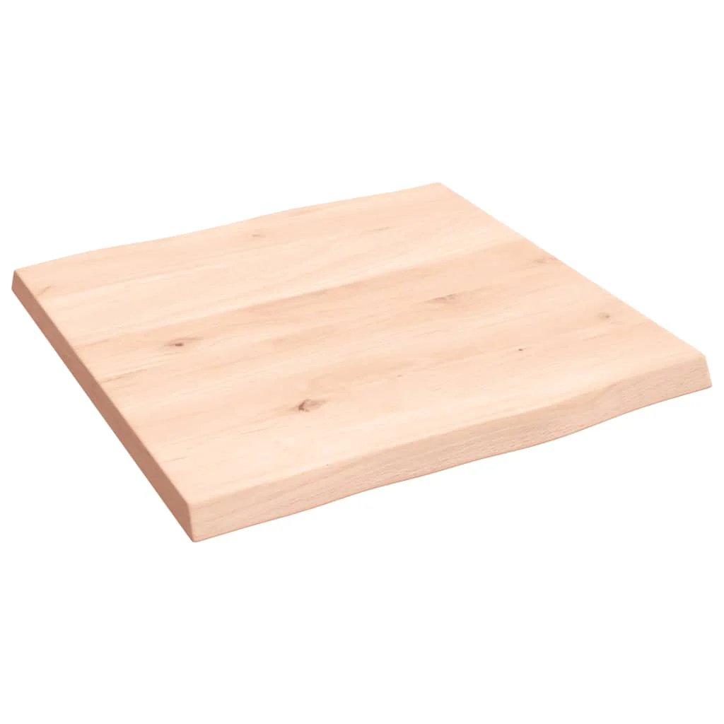 bordplade 40x40x2 cm naturlig kant ubehandlet massivt egetræ - Image 3