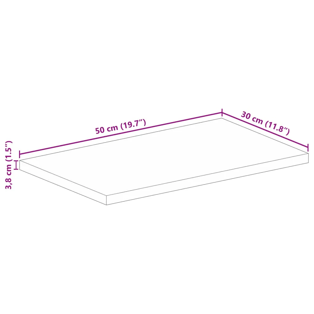 bordplade 50x30x3,8 cm rektangulær massivt akacietræ - Image 8