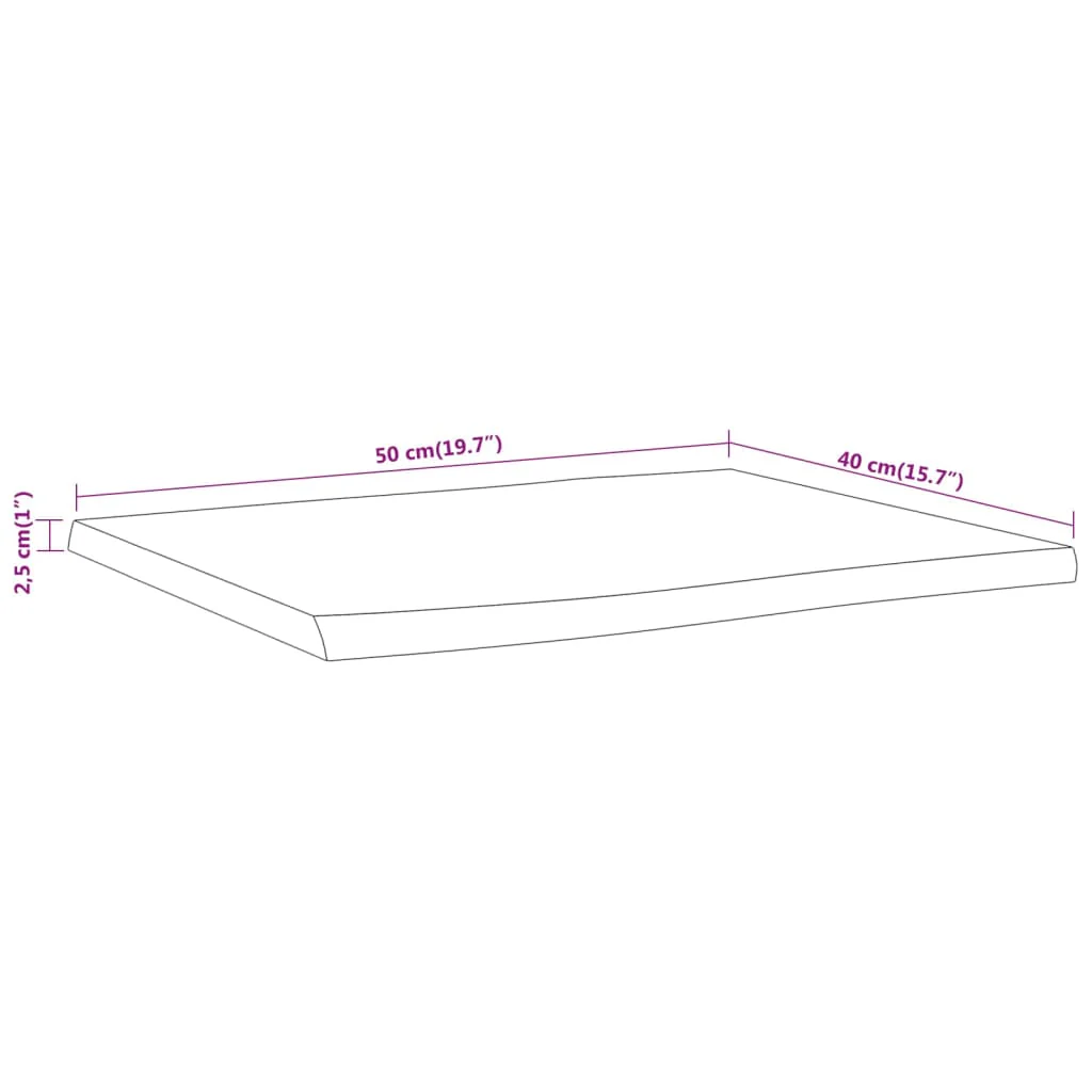 bordplade 50x40x2,5 cm rektangulær massivt akacietræ - Image 8