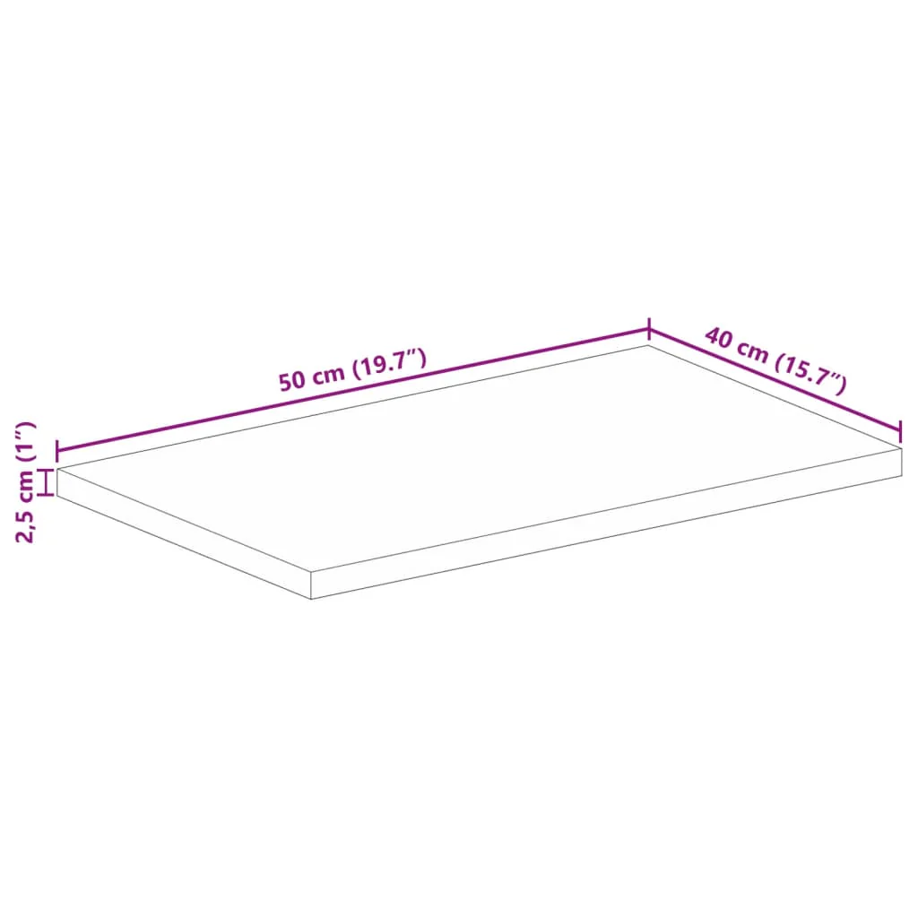 bordplade 50x40x2,5 cm rektangulær massivt akacietræ - Image 8