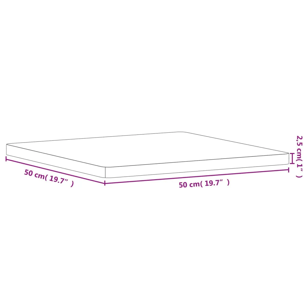 bordplade 50x50x2,5 cm firkantet massivt bøgetræ - Image 7