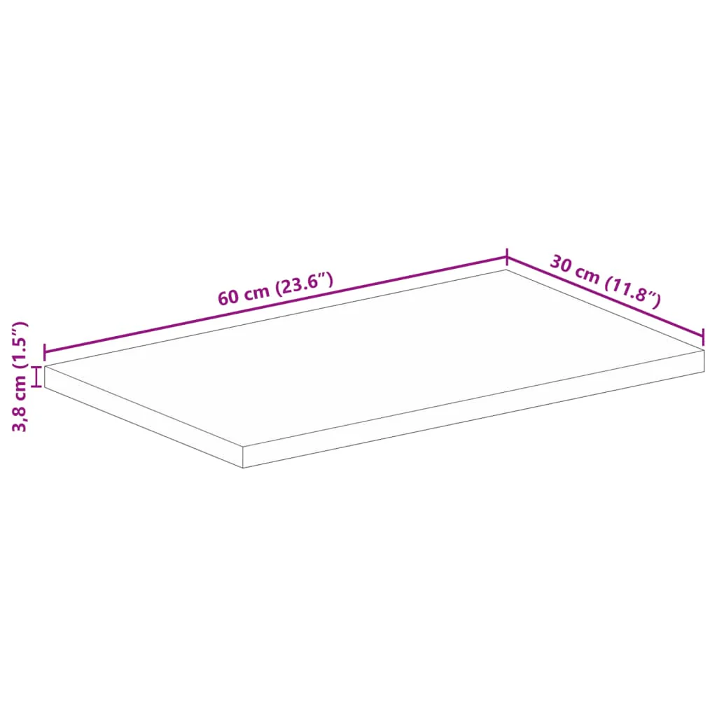 bordplade 60x30x3,8 cm rektangulær massivt mangotræ - Image 8