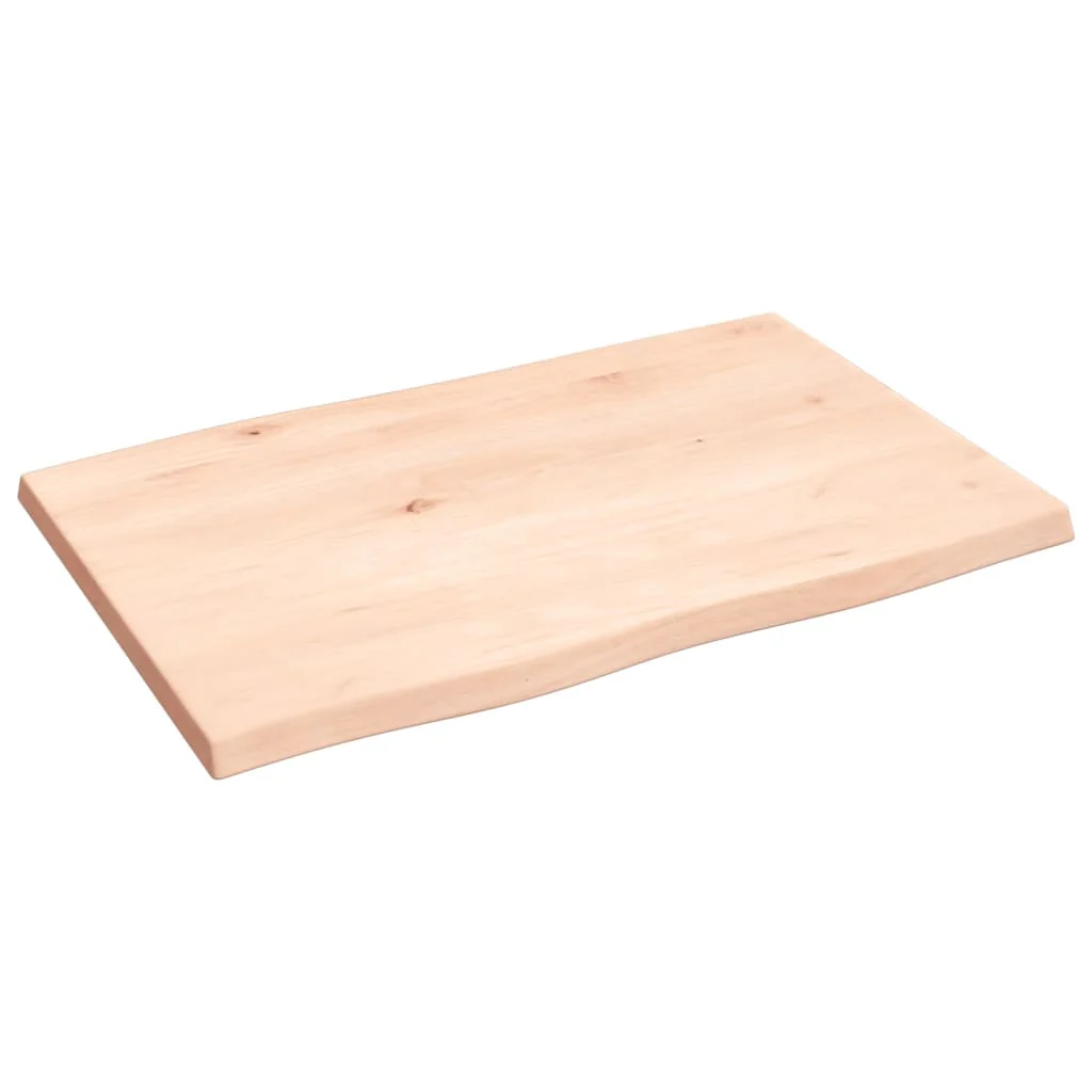 bordplade 60x40x2 cm naturlig kant ubehandlet massivt egetræ - Image 4