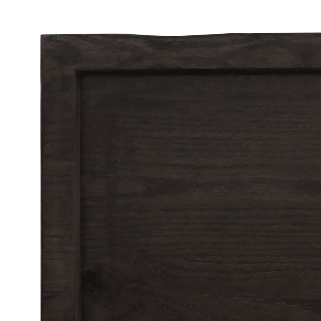 bordplade 60x50x(2-6) cm naturlig kant behandlet træ mørkebrun - Image 7