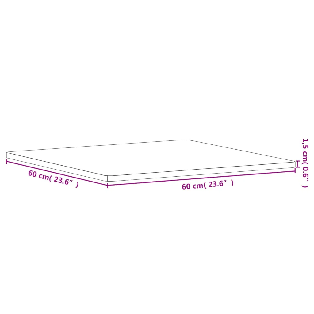 bordplade 60x60x1,5 cm firkantet massivt bøgetræ - Image 7