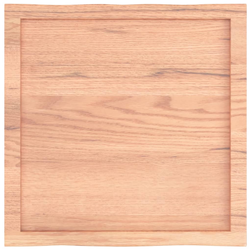 bordplade 60x60x(2-4) cm naturlig kant behandlet træ lysebrun - Image 5