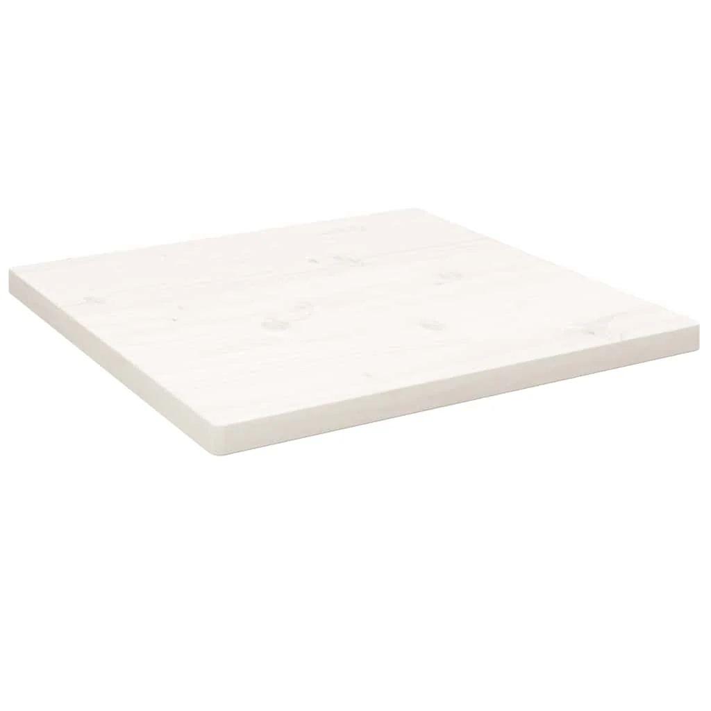 bordplade 60x60x2,5 cm firkantet massivt fyrretræ hvid
